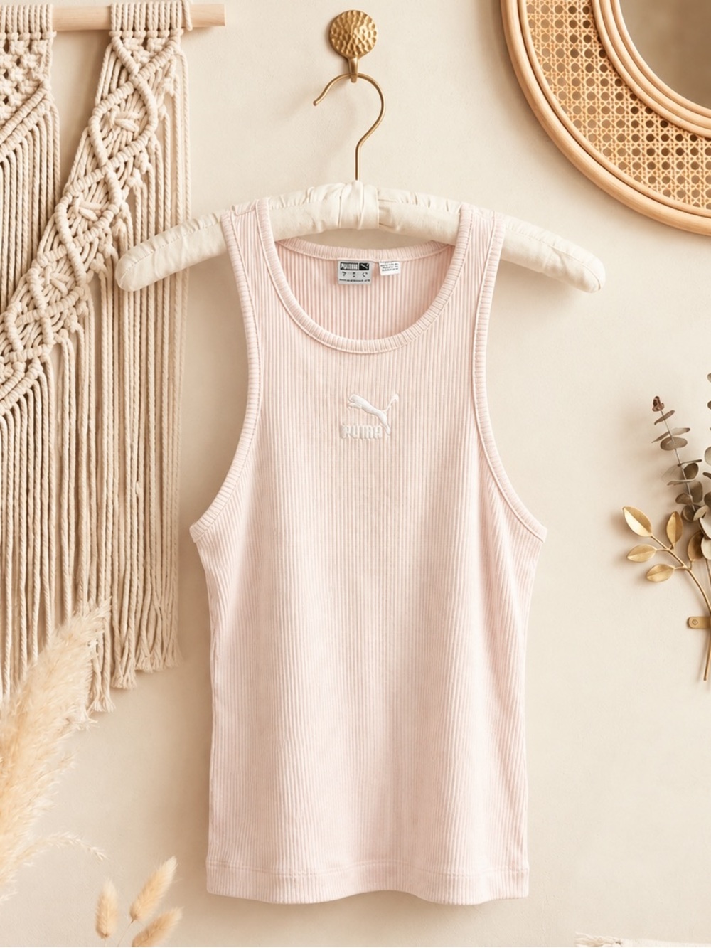 Puma Light Pink/Peach Ribbed Tank Top